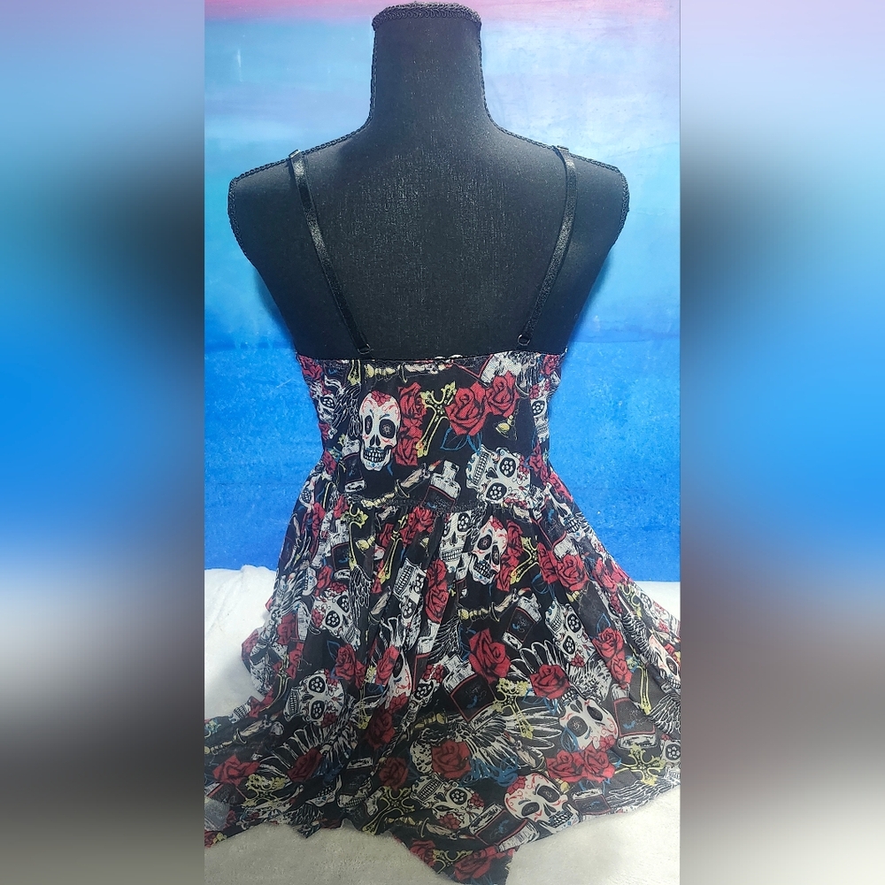 Avidlove Skull and Flower Black Lace Lingerie Size 14W image 8